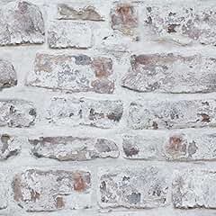 Whitewashed Wall Wallpaper - White - 671100