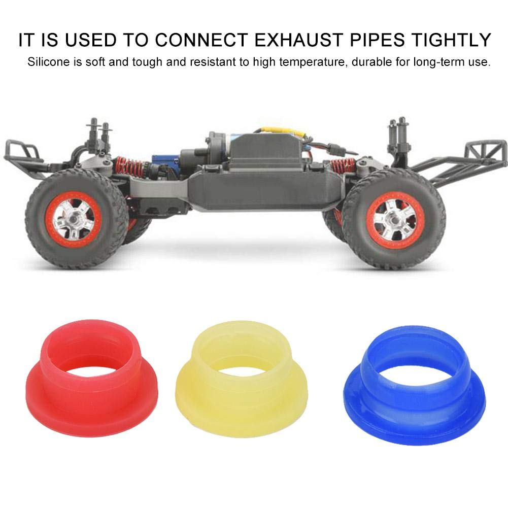Dilwe 3pcs RC Engine Exhaust Pipe Tubing Joint Adapter Silicone Gasket for HSP 1/8 RC Nitro Car