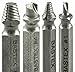 Bastex Damaged Screw Extractor Set, Easily Remove Stripped and Damaged Screws. Made of High Speed Steel 4341# Hardness Is 62-63hrc. Kit Set of 4