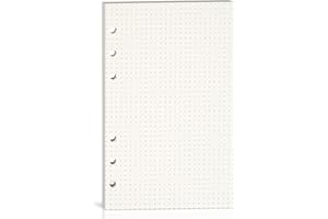 Bidponds A6 Dot Grid Paper,100GSM Thick,6-Hole Punched,A6 Dotted Paper Refill for Planner/Binders/Organizer,80 Sheets (160 Pages),6.69 x 4.13 Inch,Beige