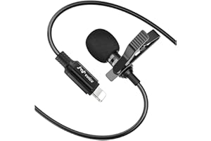 PoP voice Microphone Professional for iPhone Lavalier Lapel Omnidirectional Microphone for iPad, iPod, Condenser Mic for iPhone Audio & Video Recording, YouTube, Interview, Podcast, Vlogging(6.6 Feet)