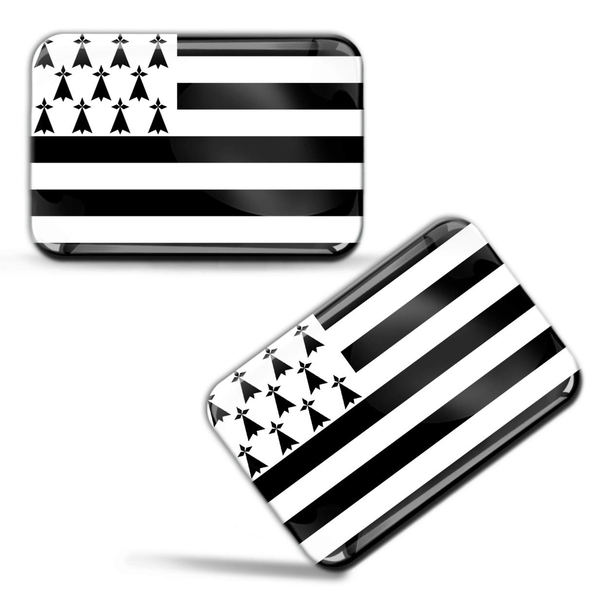 Biomar Labs Country Flag Sticker Set Self Adhesive Vinyl Decals National Flag Stickers Vehicle Styling Car Motorcycle Laptop Phone Window Interior Exterior (Brittany Breton Flag F 70)