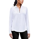 PINSPARK Workout Tops for Women Long Sleeve Athletic Shirt Quarter Zip Running Shirts Stretchy UPF 50+ Yoga Hiking Tee Top