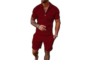 BIRW Men‘s Track Suits 2 Piece Summer Short Sets Outfits Fashion Polo Shirt Casual Short Sleeve and Shorts set