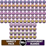 96 Count Variety (10 Amazing Blends), Single-serve Cups for Keurig K-cup Brewers - Premium Roasted Coffee (Variety, 96 Compatible with 2.0)