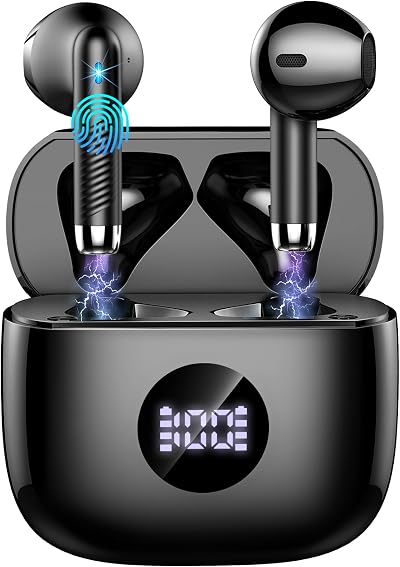 Jxrev Wireless Earbuds Bluetooth 5.4 Headphones ENC Noise Cancelling 40H