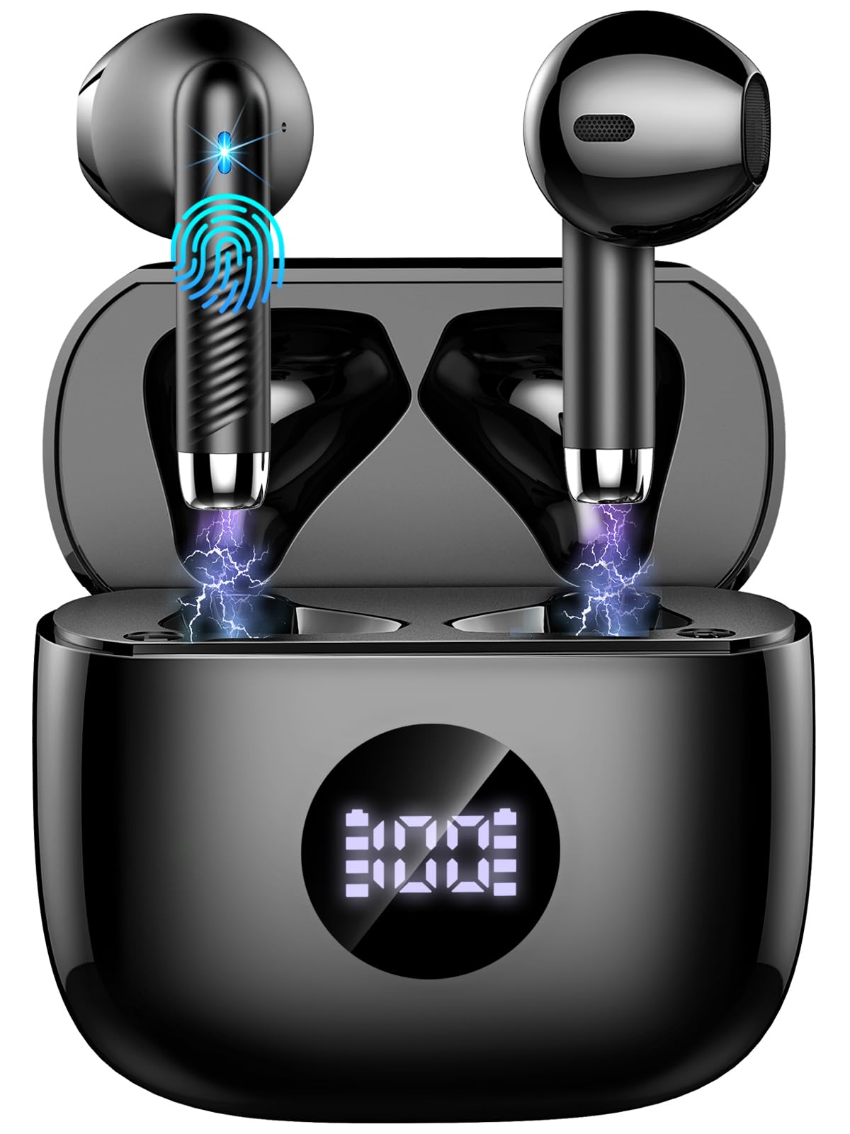 Wireless Earbuds, Bluetooth 5.4 Headphones in Ear with 4 ENC Noise Cancelling Mic, Bluetooth Earbuds 40H Playtime, Ear Buds HiFi Stereo Deep Bass Wireless Earphones, IP7 Waterproof, USB-C Fast Charge