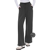 CAMPSNAIL Womens Fleece Lined Sweatpants Wide Leg Winter Warm Thermal Straight Leg Baggy Lounge Sweat Pants with Pockets