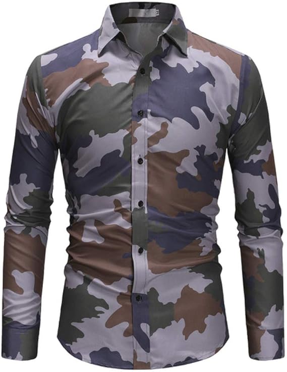 Loeay Blue Camouflage Shirt Long Sleeve Men Military Tactical Combat
