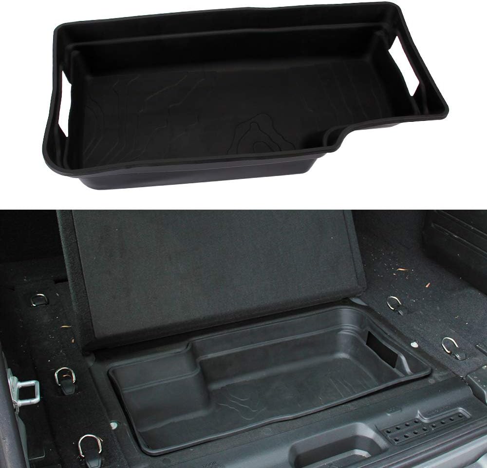 SUNPIE Rear Cargo Storage Tub Liner with Handles for Jeep Wrangler JL JLU 2018 2019 (Rubber Tray Under Floor Mat)
