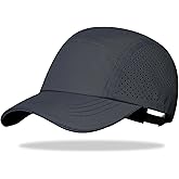 Quick Dry Baseball Cap - Lightweight Running Hat, Breathable Mesh Sport Hat, Adjustable Snapback, Reflective Stripe