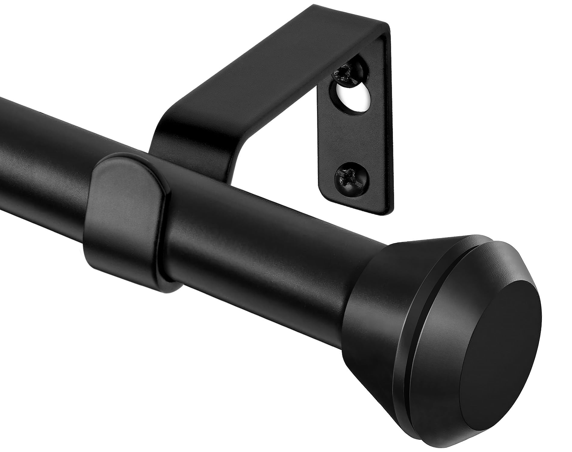 Photo 1 of Curtain Rods for Windows 32 to 58 Inch, HOTOZON 3/4 Inch Curtain Rods Black, Heavy Duty Decorative Single Drapery Rod with Diamond Finials