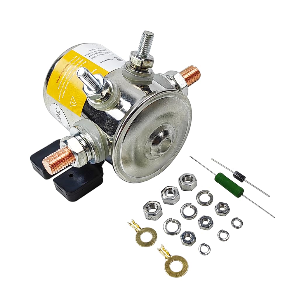 Photo 1 of 36 Volt #70 Series Continuous Duty Solenoid Relay Nickel-Plating with Resistor & Diode Kit | Fit for EZGO Electric Golf Cart, Upgrade Mount Bracket | OE# 27855G01 11761G1 27855G02 31680G1 3016