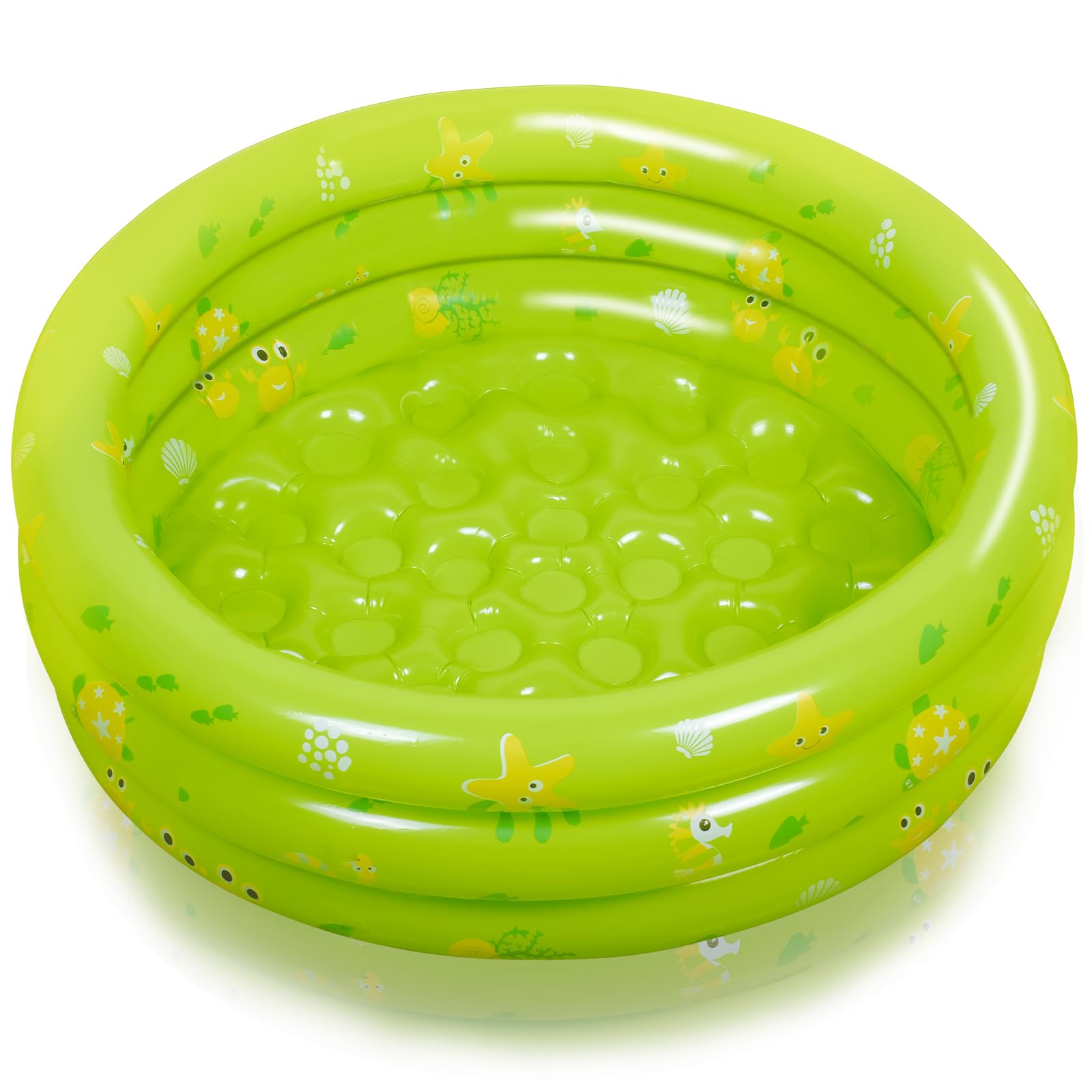 Jovicos Paddling Pool for Kids, Ocean Themed Inflatable Swimming Pool, 3 Ring PVC Non-slip Bath Tub Pools for Toddlers Children Family Outdoor Garden Backyard Water Game, 80CM x 30CM