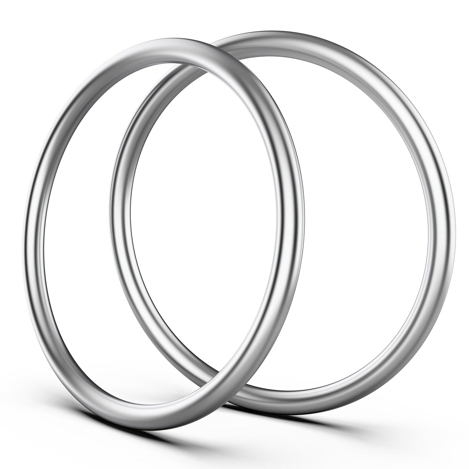 Photo 1 of Hotop Metal O Ring Seamless Welded O-Ring Multi-Purpose 304 Stainless Steel Rings Smooth Round Ring for Hanging Flower Basket Crafts(2 Pcs,4.5 Inches)