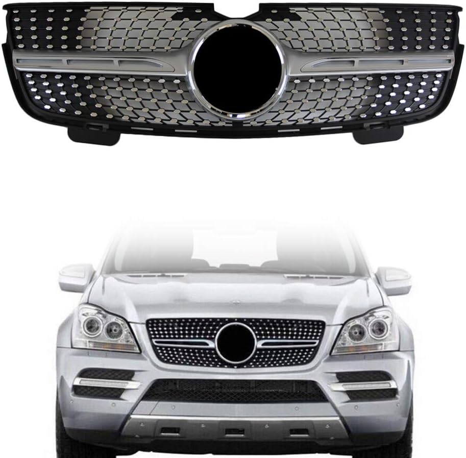 MVMTVT Front Grille, for Mercedes Benz GL-Class X164 GL320 GL350 GL450 2006 2007 2008 2009 2010 2011 2012 Diamond Style Grill