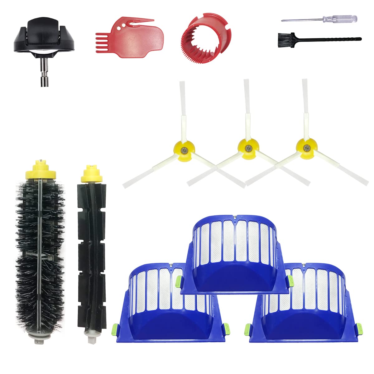Photo 1 of Rumba Replacement Parts for iRobot Roomba 610 620 650 675 677 692 671 694 691 Series Vacuum Cleaner Accessories Kit-Include 3 Side Brush,3 Filter,1 Front Caster Wheel,Bristle Brush and 3 Cleaning Tool