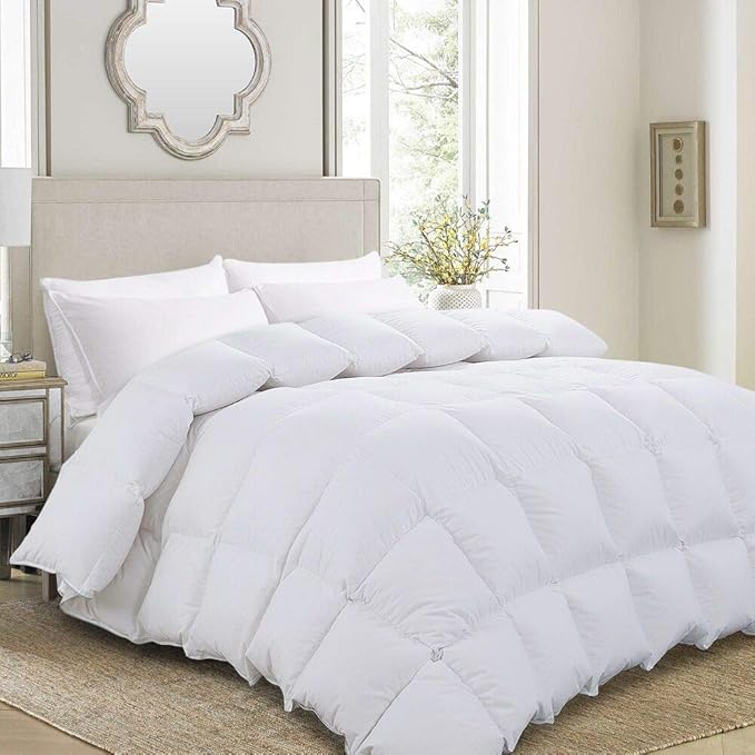 Luxurious Oversized king 120 x 98 in Goose Down Comforter Duvet Insert,70 oz White Goose Down