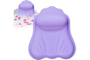 JALOPINK Silicone Bath Pillow for Tub Adults, 4D Air-Cushion Bathtub Pillow for Head Neck and Back Support, Non-Slip Suction Cups, Quick-Drying Waterproof Spa Pillow, Easy to Clean & Store