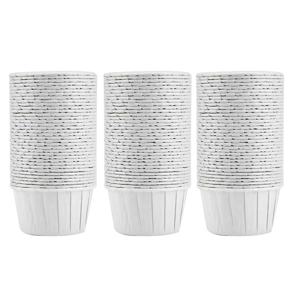 Raguso 100pcs Round Cake Paper Cup Cupcake Case Cups Muffin Cases for Wedding Birthday Party (White)