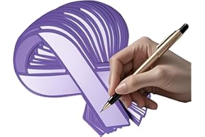 COGONT 100pcs Large Purple Donation Paper Ribbon Cutouts – Awareness Paper Ribbon Decorations - Donation to Support Alzheimer's, Domestic Abuse, Epilepsy, & Other Causes
