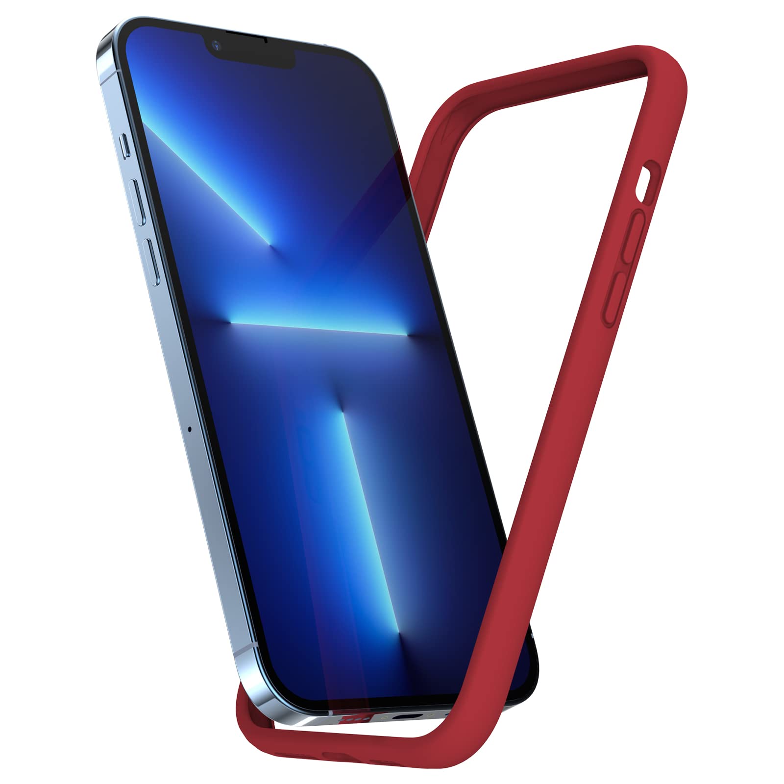 K TOMOTO Compatible iPhone 13 Pro Max Bumper Case (6.7 Inch), Liquid Silicone Mobile Phone Case [Shock-Absorb] [Raised Edge Protection] [Drop Protection] [Silky and Soft Touch] Frame Bumper Case, Red — image 1