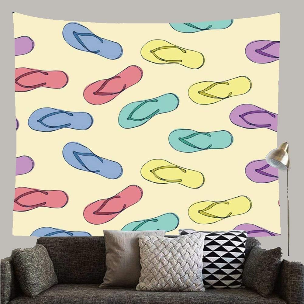 N / A Colorido Flop Multicolor Turquesa Verde Azul Patrón Flip Sandalia