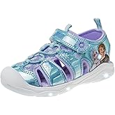 Disney Girls Frozen LED Light Up Sandal Outdoor Slipon Quick Dry Waterproof Shoe Size 5-10 Toddler 11-12 Little Kid
