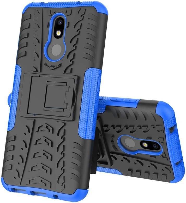 Lacass [Shockproof] Tough Rugged Dual Layer Protector Hybrid Case Cover with Kickstand for Nokia 3.2 / Nokia 3V / Nokia 3 V 2019 Case (Blue)