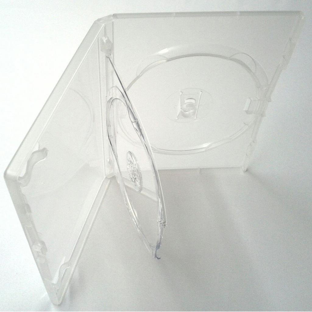 Four Square Media 10 X Genuine Amaray Triple DVD Clear Case with Double Tray 14mm Spine - Pack of 10