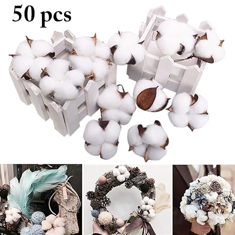 Buy Outgeek Cotton Boll Set Natural Dry Wreath Decor Cotton Flower