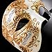 Mens Phantom of the Opera Masquerade Mask - Gold Lining