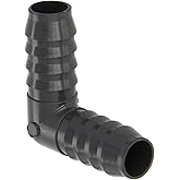 Spears 1406 Series PVC Tube Fitting, 90 Degree Elbow, Schedule 40, Gray, 1" Barbed
