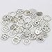 LolliBeads (TM) Antiqued Silver Skeleton Steampunk Watch Gear Cog Wheel Sets Tibetan Silver (40 Pcs)
