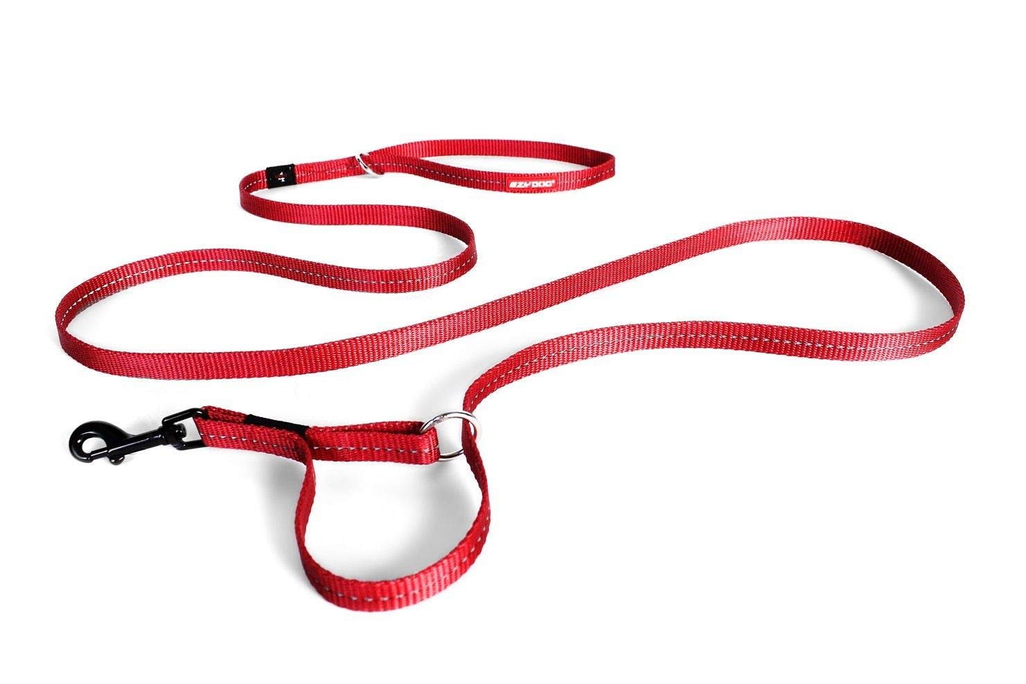 EzyDog Vario 4 LITE Multi-Function Dog Lead | 3-6 foot Adjustable Dog Lead for small dogs, Red