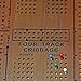 WE Games Classic Cribbage Set - Solid Oak Medium Stained Wood Continuous 4 Track Board with Pegs