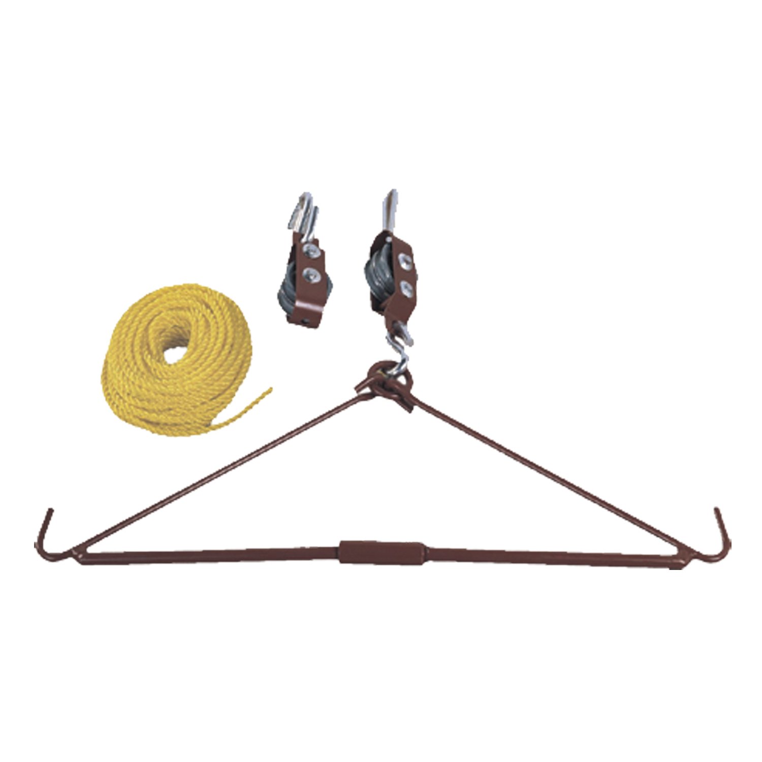 TOURBON Heavy Duty 440 Lbs Lifting Tool Hoist Set with Gambrel and Pully, 37 FT Rope, for Deer, Moose Hunting