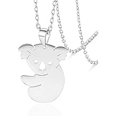 VASSAGO Koala Bear Necklace Stainless Steel Cute Animal Pendant Koala Gifts for Women Teens Animal Lovers