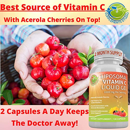 Liposomal Vitamin C Liquid Gel Capsules 1100mg Organic Acerola