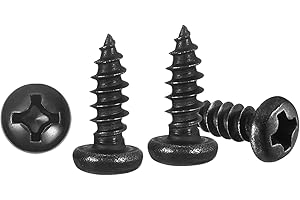 METALLIXITY Phillips Pan Head Self Tapping Screws(M3x8) 100Pcs, 304 Stainless Steel Self Drilling Screw for Metal Wood Plastic, for Cabinet Wall Shutter Plate Rock Furniture, Black