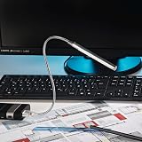 Hama Swan Neck LED Stripe Light USB Notebook PC Keyboard Silver Metallic view 9