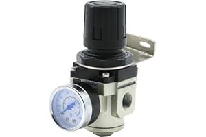 DUZFOREI AR3000-N03 3/8 NPT Air Pressure Regulator with Gauge, Adjustable 0-150 PSI, 2500 L/Min