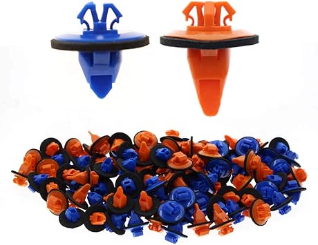 Set of 50 Orange Nylon Fender Retainer Clips w// Sealer For Toyota 75395-35070