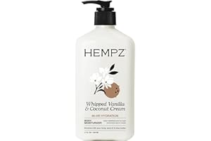 Hempz Whipped Vanilla & Coconut Cream Body & Hand Lotion, Vegan Formula, for Men or Women, 17 oz.