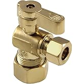 Kingston Brass KF5330BB 5/8" OD Comp x 3/8" OD Comp Angle Stop Valve, Brushed Brass