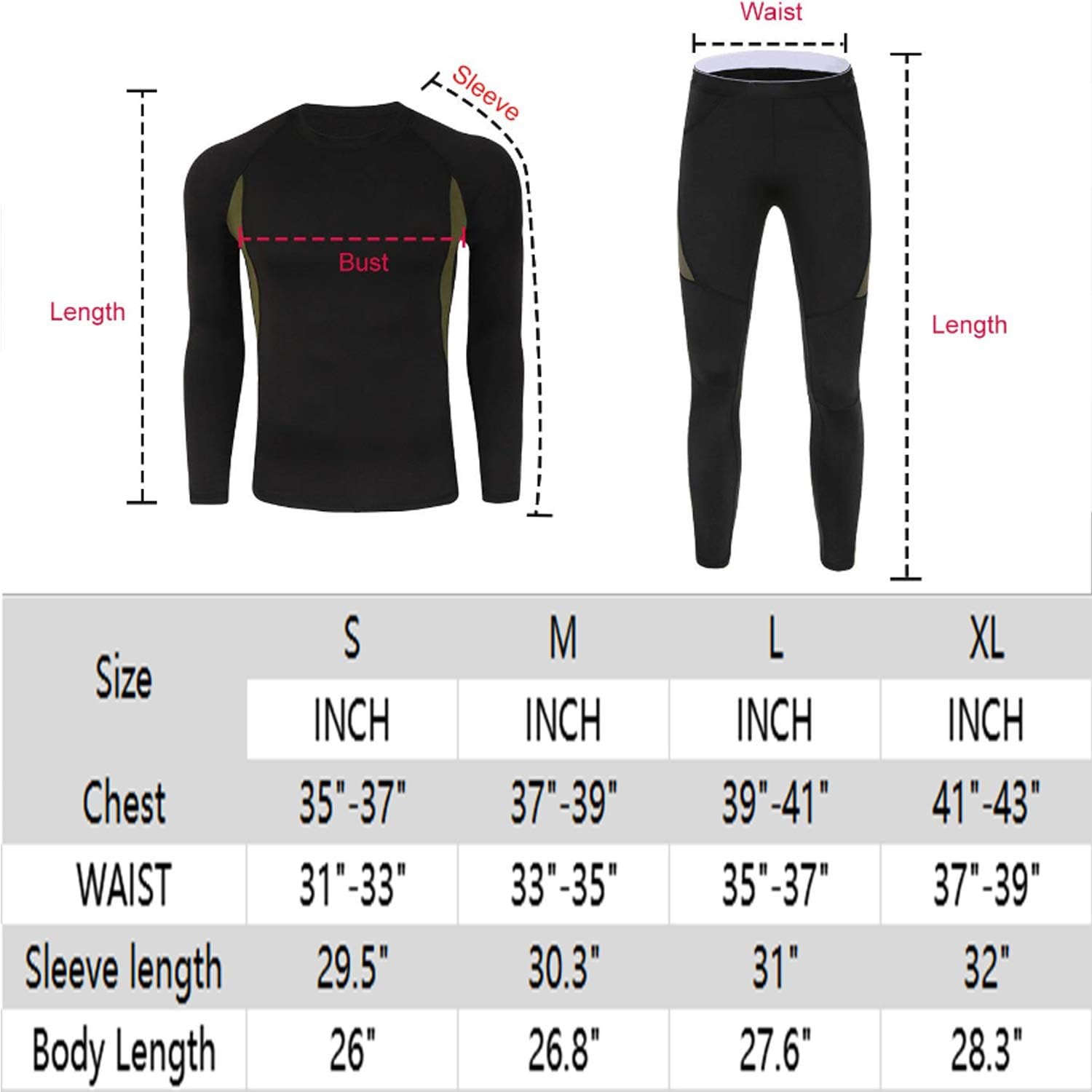 RIOJOY Men's Thermal Underwear Cold Weather Mens Shirts Fleece Lined Base Layer Long Thermal Set at  Men’s Clothing store