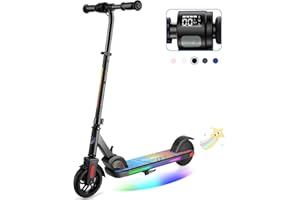 Caroma Electric Scooter for Kids Ages 6-14, 250W/180W/150W Motor & 15 Mph, 85 Mins Ride Time, Adjustable Height & Speed, LED Display, Kids Electric Scooter, Best Gifts for Boys & Girls