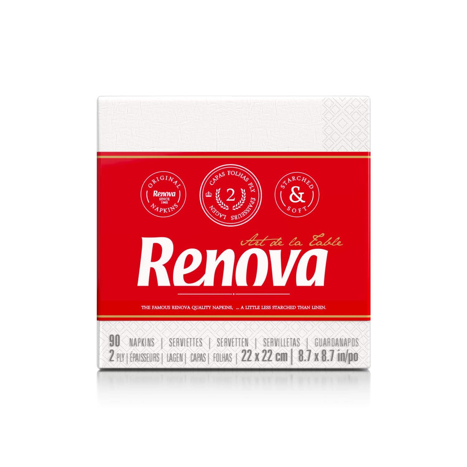 Renova Paper Napkins Art of the Table White Cocktail – 90 Napkins