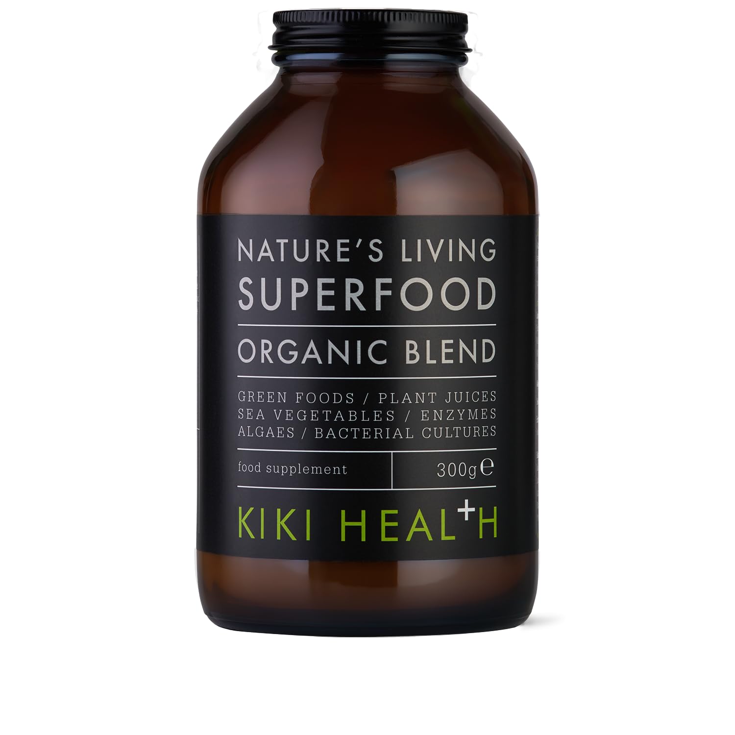 KIKI Health Organic Nature's Living Superfood Powder | Digestive Enzymes | Antioxidant Supplement for Smoothie Mix & Daily Drink | Boosts Energy, Alkalize & Pure Detox | 300g