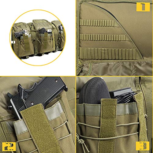 AK47/AR16 Tactical Rifle Case Double Carbine Bag Outdoor Molle Deluxe Double Rifle Gun Bag Padded Long Gun Case & Rifle Storage Backpack(2 Sizes and 6 Colors to chooese from) (O.D. Green, 38inch) - Thumbnail 5